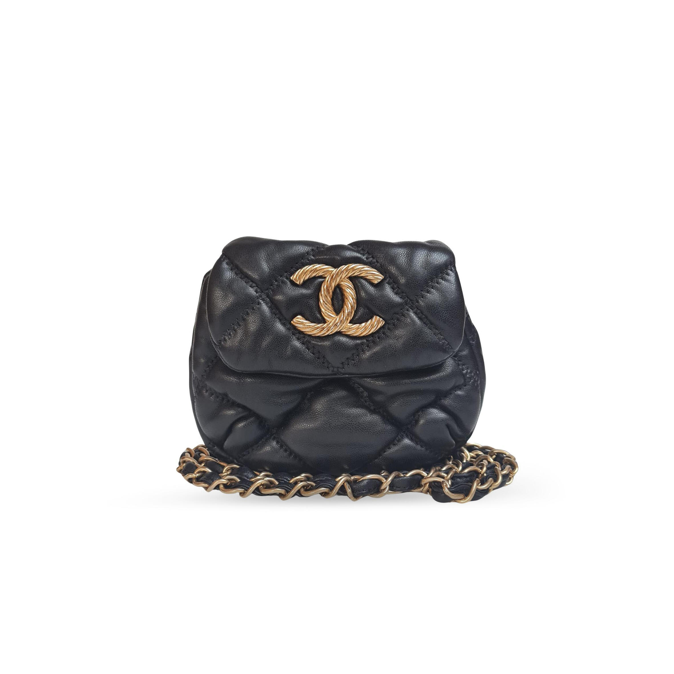 Ch**el mini bubble quilted flap crossbody bag 528382 (13cm)